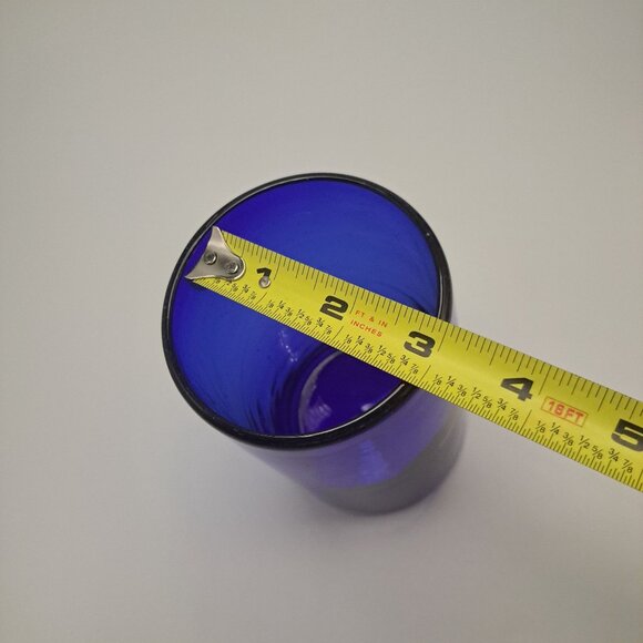 Hand Blown Mexican Cobalt Blue Tumblers Drinking Glasses - Picture 8 of 11